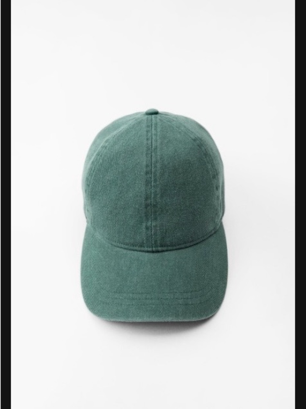 Zara Olive Green Cotton Cap with Interior Label